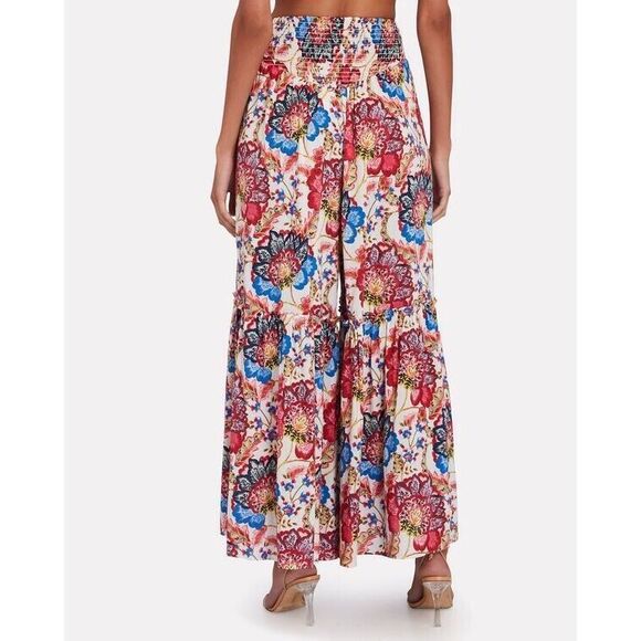 MISA Ziba Floral Cotton Wide-Leg Pants Size L - Picture 4 of 10